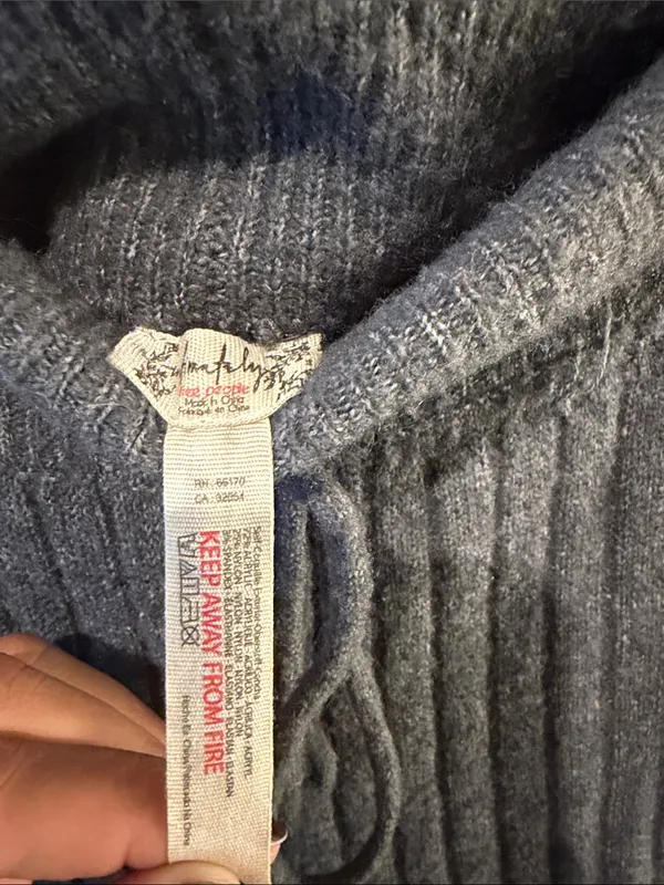 Free People Charcoal Ribbed Knit Joggers - Image 2