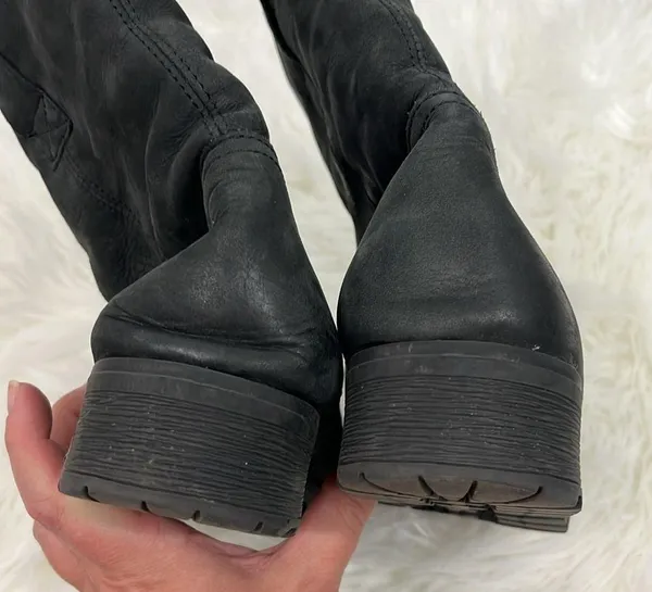 Aldo Size 9 Black Lambs Fur Lined Heeled Biker Moto Boots - Image 10