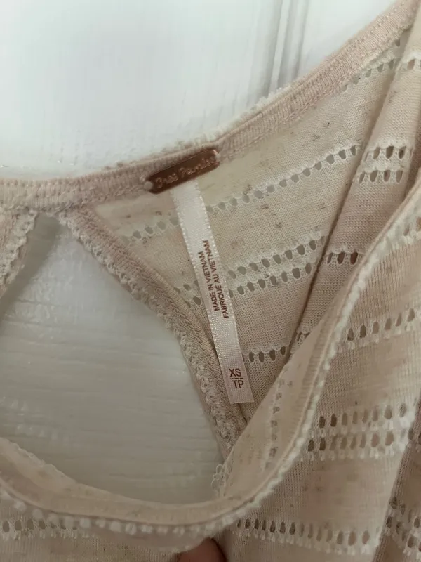 NWT Free People Azalea Cream Crochet Eyelit Oversized Shirt - Image 4