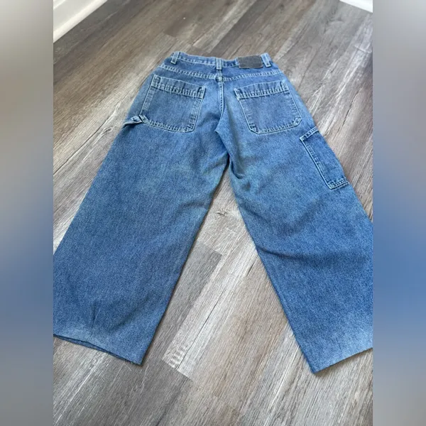 VTG LEVIS SILVER TAB Cargo Denim Pants Capris Size 24 25 M 12 Faded - Image 8