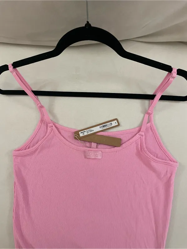 Skims Soft Lounge Long Slip Sleek Pink Spaghetti-Strap Maxi Dress Size L NWT - Image 8