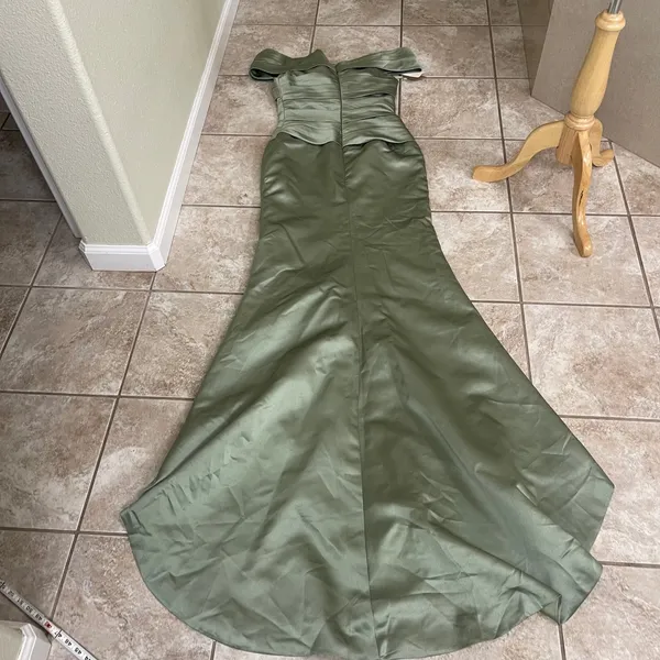 Missacc nwt sz 2-4??Off Shoulder Evening Gown Dress Green Sleeveless‎ Maxi - Image 5