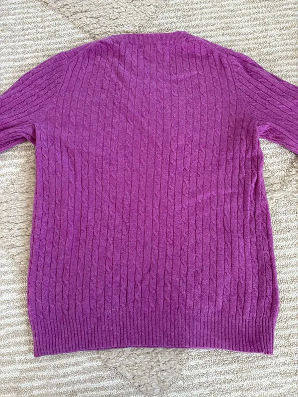 J. Crew Cable Knit Sweater Magenta - Image 4