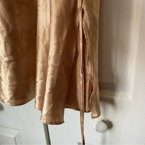 Women's Large Gold Satin Slip Dress Lingerie Fairy‎ y2k - Image 5