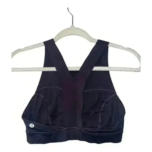 Lululemon Fast And Free Black Grape Bra,‎ Size 6 - Image 3
