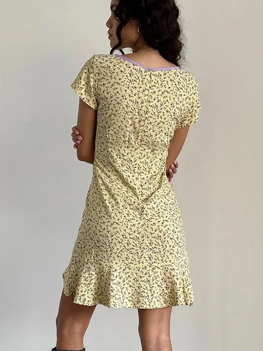Motel Rocks NWT Gysele Mini Dress in Flowing Flower Yellow - Image 3