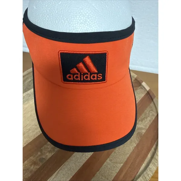 Adidas Hat Women's Adizero Hook & Loop Adjustable Orange/Black Visor ClimaCool - Image 7