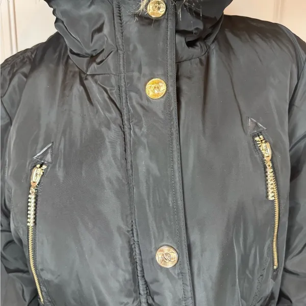 Rocawear ArcticBlast Puffer Parka w/ Fur Hood & Rhinestone Winter Ski Black M - Image 6