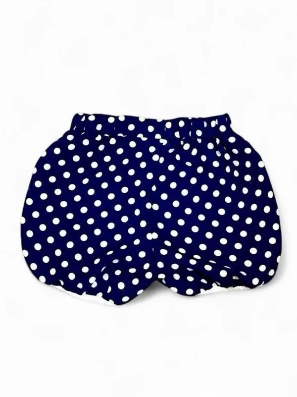 Vintage Navy Polka Dot Athletic Shorts with White Trim Piping - Image 3