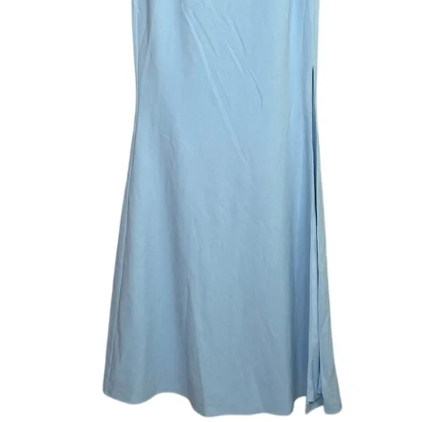 NWT Lulus Elegant Finesse Pleated Cutout Strapless Bodice Maxi Dress S Blue - Image 4