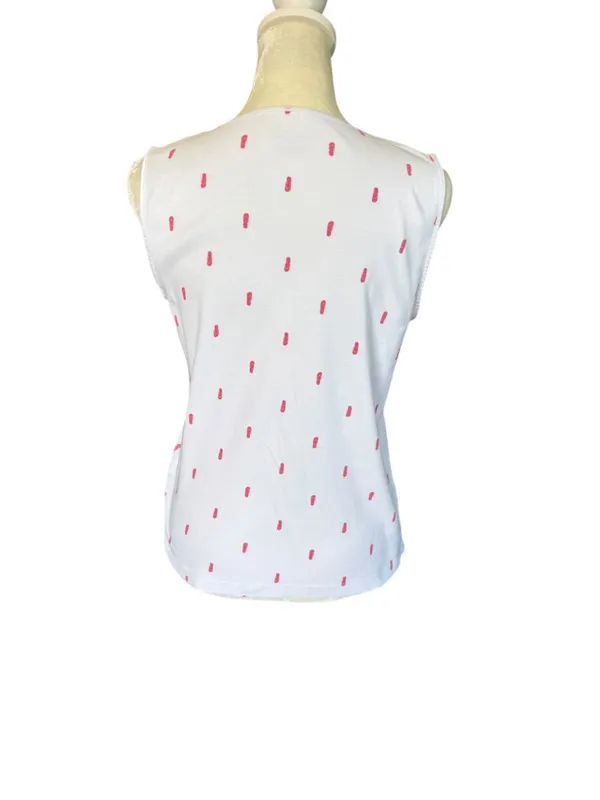 Christopher & Banks white sleeveless flip flop print tank top women's size M - Image 4