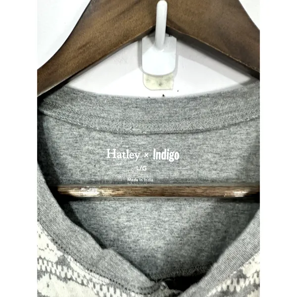 Hatley X Indigo One Piece Pajamas Womens Large Gray‎ Polar Bear Nordic Trap Door - Image 3