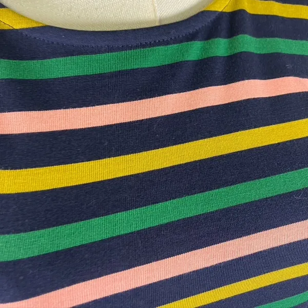 J. Crew Striped Knit‎ Midi Dress Long Sleeve Pink Green Yellow Navy Size 2 New - Image 13