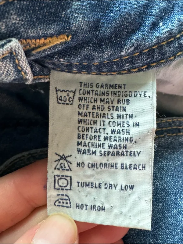 VTG 90s Y2K Union Bay Denim Overall Shorts Shortalls S Blue Jean Americana USA - Image 7