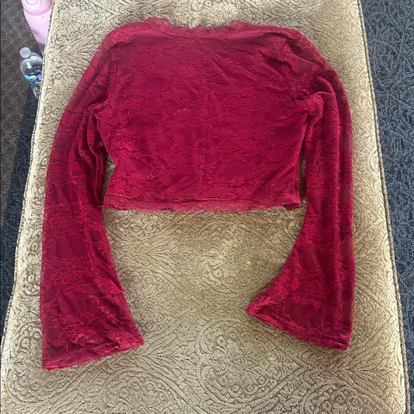 SHEIN Burgundy Lace Top - Image 2