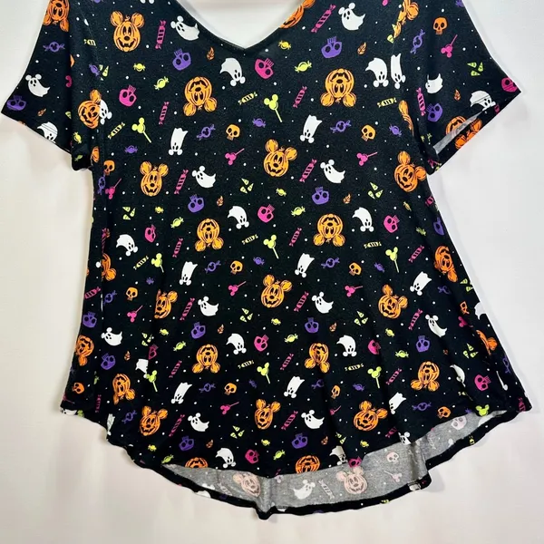 Disney Parks Halloween Mickey Jack O Lantern Lattice Back Top Small Black - Image 3