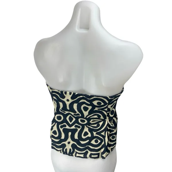 Zara Women's Black Pattern Strapless Sleeveless Bandeau Bustier Tube Tank Top XL - Image 2