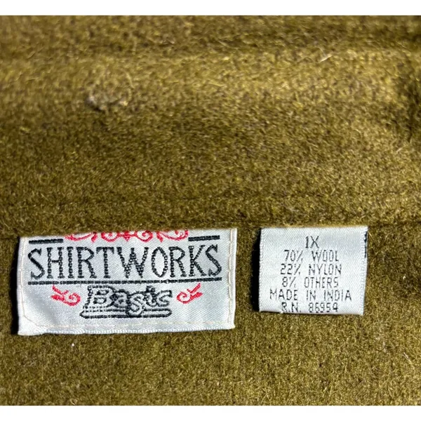 Shirtworks basic womens wool‎ hunter green jacket button down 1X - Image 5