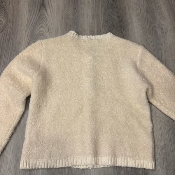 La Lavon Women’s Large Ivory Button Down Wool Blend Cardigan Sweater NWOT - Image 5
