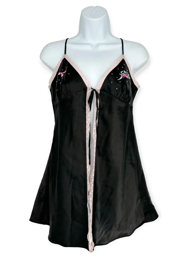 Victoria's Secret | Small | Open Tie Front Sexy Satin/Lace Embroidered Lingerie - Image 2