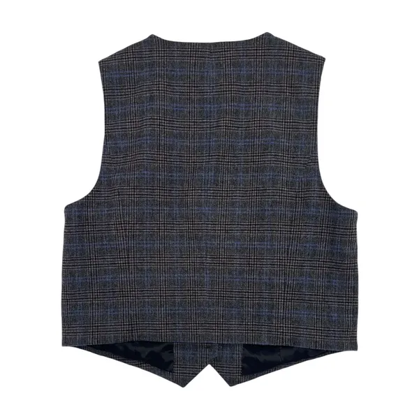Madewell Vest Womens 14 Gray Blue Plaid Wool Italian Fabric Academia Preppy Fall - Image 2