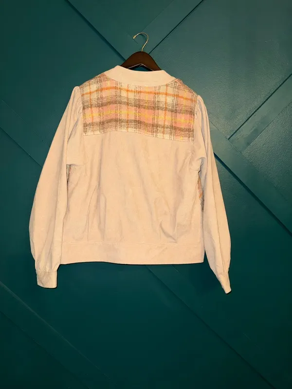 Mystree Cream Jacket with Pastel Plaid Front - Image 5