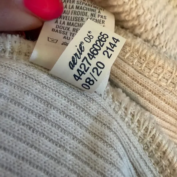 Aerie Womens Oversized‎ Camo Sweatshirt Green Cream Crew Neck 4427-6026-5 L - Image 7
