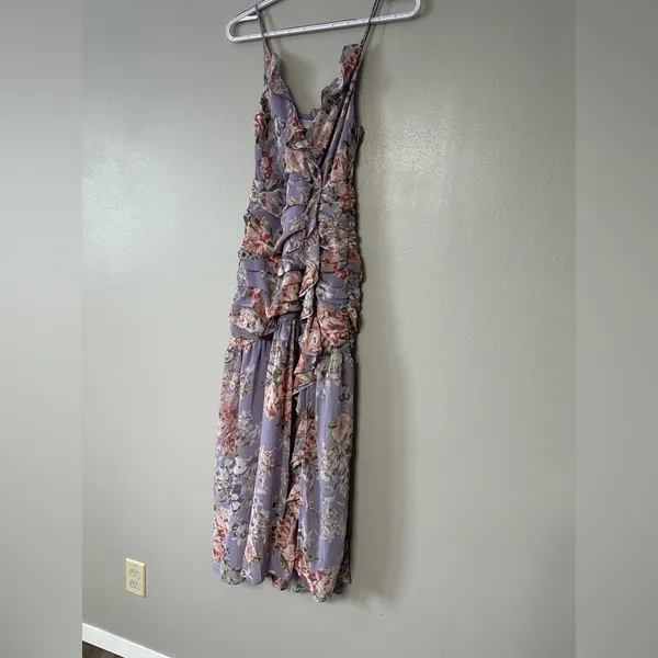 Free People ASTR The Label Kiana Floral Ruched Midi Dress Size XS - Image 7