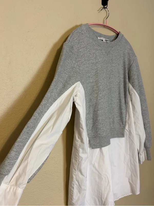 English Factory Poplin Combo Knit Dress Size‎ Small - Image 3