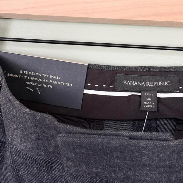 NWT Banana Republic Women’s Sloan Fit Pants Dark Grey Size 4 Petite - Image 6
