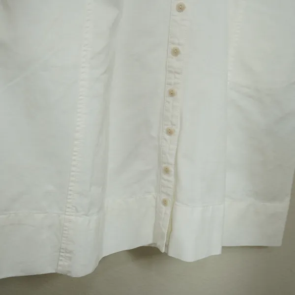 Madewell Size 10 Shirtdress White Denim Button Front Sleeveless V-Neck Capsleeve - Image 5