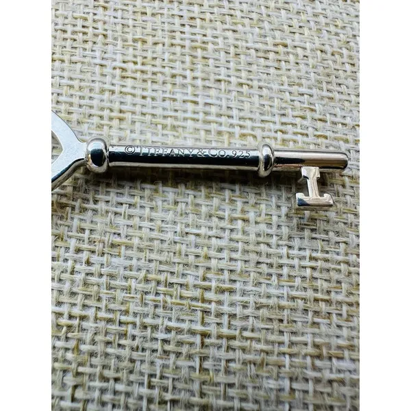 Tiffany & Co Elegant Large Sterling Silver Open Heart Key Pendant Only W/Box‎ - Image 5