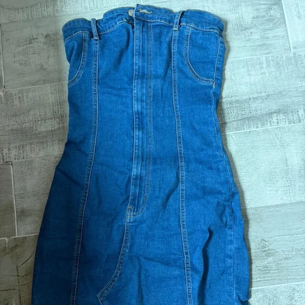 Edikted Denim Mini Dress - Image 3