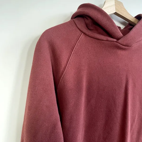 Banana Republic rust coral hoodie women's size large front pockets cotton‎ flaw - Image 2