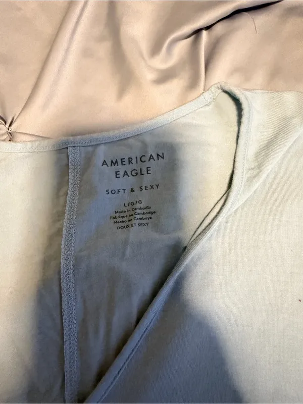 American Eagle Outfitters Soft & Sexy V-Neck Chemise in Light Blue - Image 2