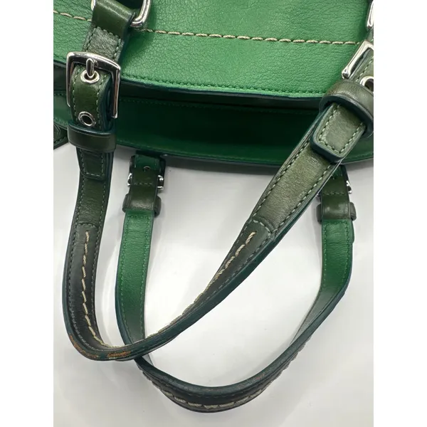 Vintage‎ Coach 7465 Hamilton Kelly Green Leather Satchel Handbag - Image 5