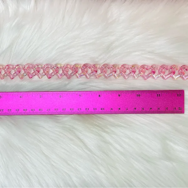 New Juicy Couture Retro Chic Heart Crossbody Bag and Heart Iridescent Chain - Image 8