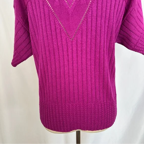 Vintage College Point Sweater Womens Medium Short Sleeve Round‎ Neck Made In USA - Image 7