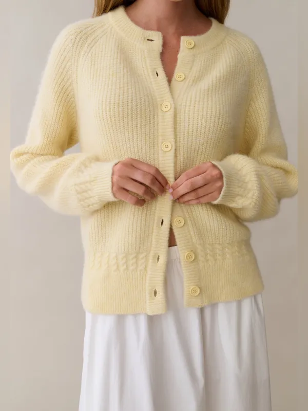 NWT Few Moda Shoshana Cardigan size Large Butter Yellow sweater Kourt button up - Image 6