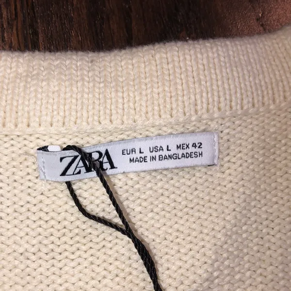 Zara knit preppy button down sweater cardigan sleeveless size large new with tag - Image 4