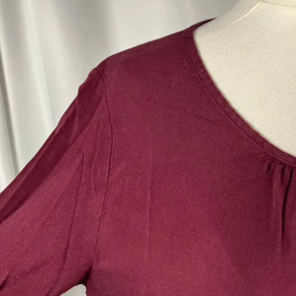 ARIAT Burgundy Long Sleeve Top with Lace Trim‎ Womens Size M - Image 5