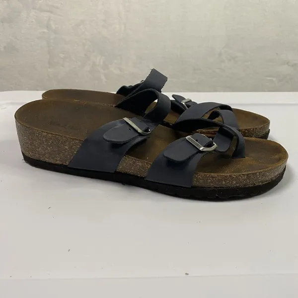 Marina Luna Comfort Made in Italy Blue Sandals Sz measures just under‎ 37 - Image 4