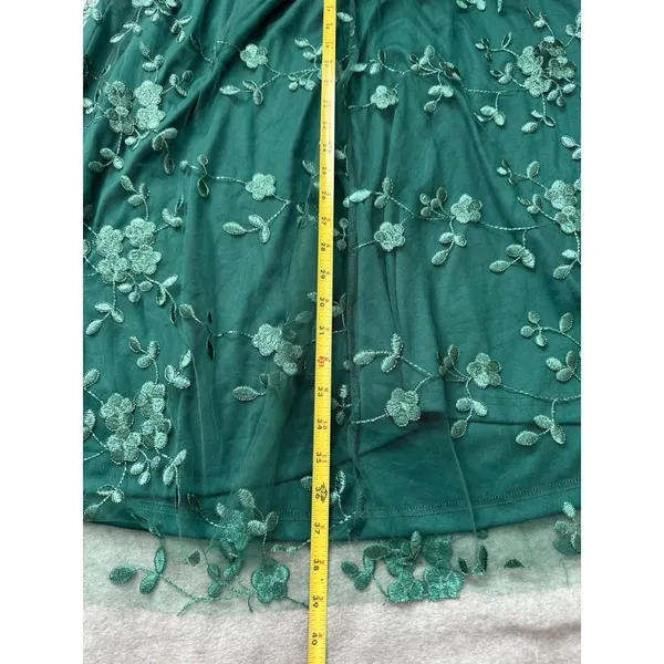 Lulus Darling‎ Charisma Emerald Mesh Embroidered Midi Dress Size Small NWT - Image 13