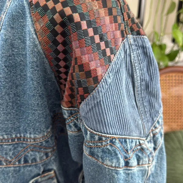 Vintage 80s/90s Current Seen Reversible Funnel Neck Denim Sweatshirt Jacket - Image 3
