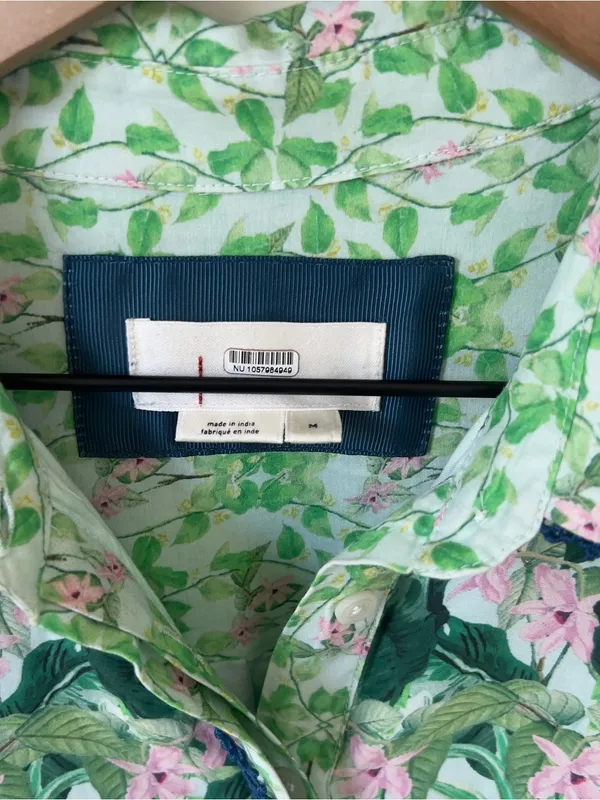 By Anthropologie Long-Sleeve Printed Maxi Shirt Dress in Green - Image 8