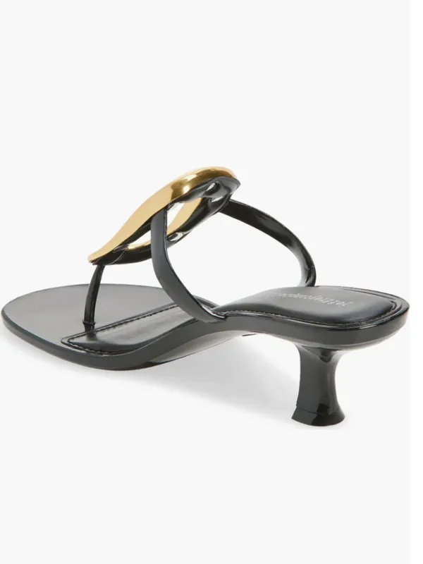 NEW Jeffrey Campbell Linq Up Slide Sandal Black Gold 9 - Image 3