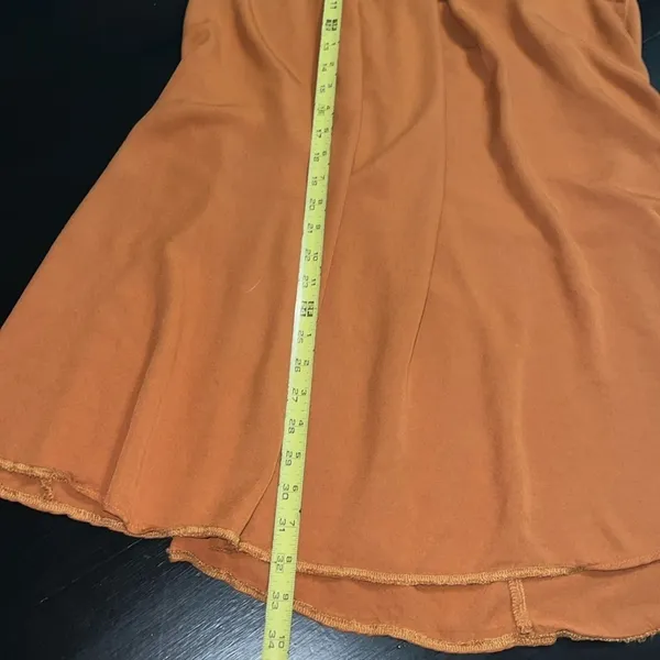 Kirundo Womens‎ Burnt Orange Halter Neck Pleated Mini Dress Rust Size L - Image 2