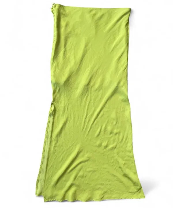 Free People Green Satin Midi Skirt - Image 2