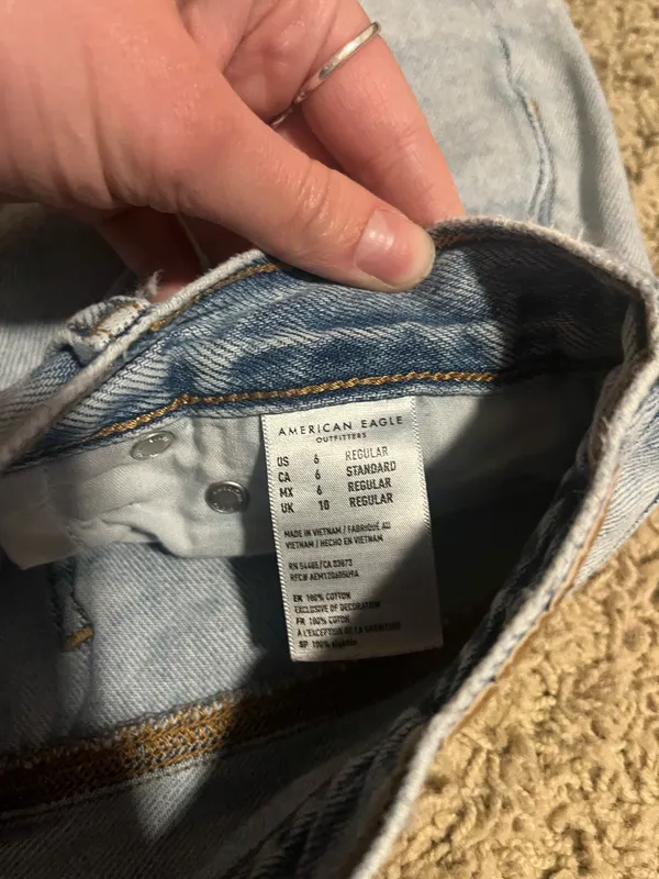 American Eagle Plaid patchwork Jeans - Image 3