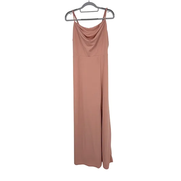 Birdy‎ Grey Ash Maxi Dress Dusty Rose Pink Cowl Neck Bridesmaid Gown XL NWT - Image 2